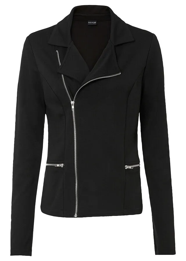 Chaqueta tipo camisa de estilo biker Negro