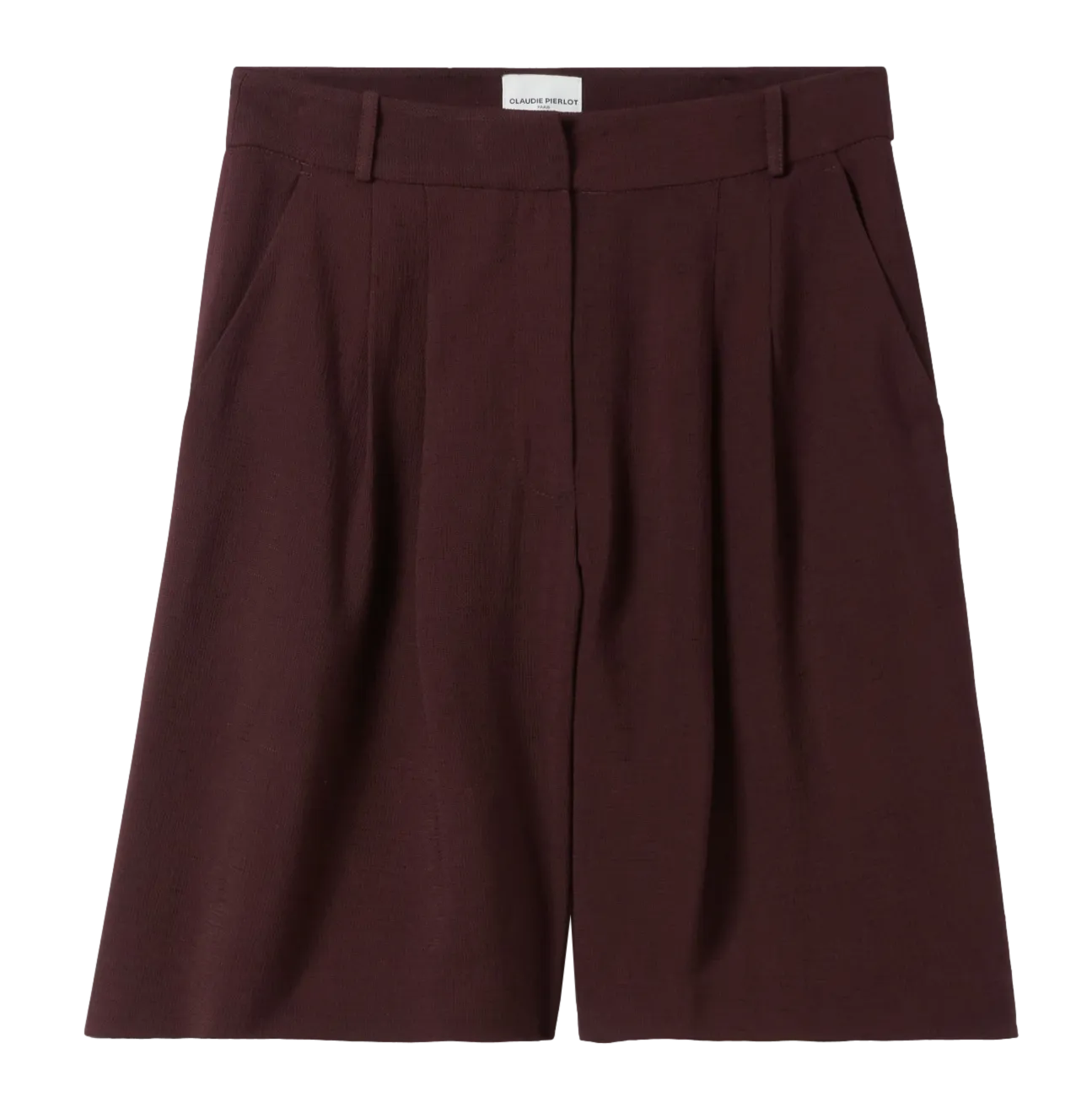 CLAUDIE PIERLOT Bermuda de talle alto recto en marron