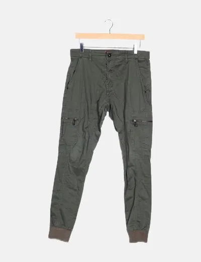 Clayton Jeans denim cargo verde