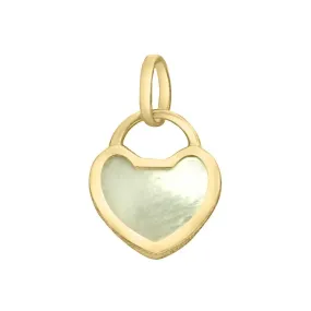 Colgante de oro amarillo de 18k corazón con nácar