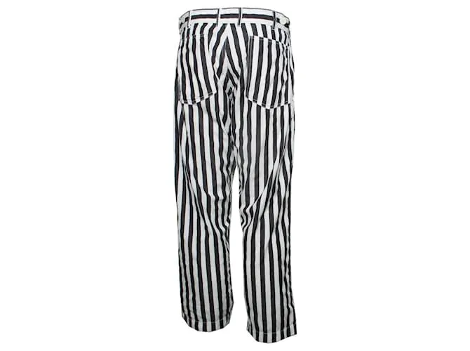 Comme Des Garcons Comme des garçons, pantalón a rayas en blanco y negro 