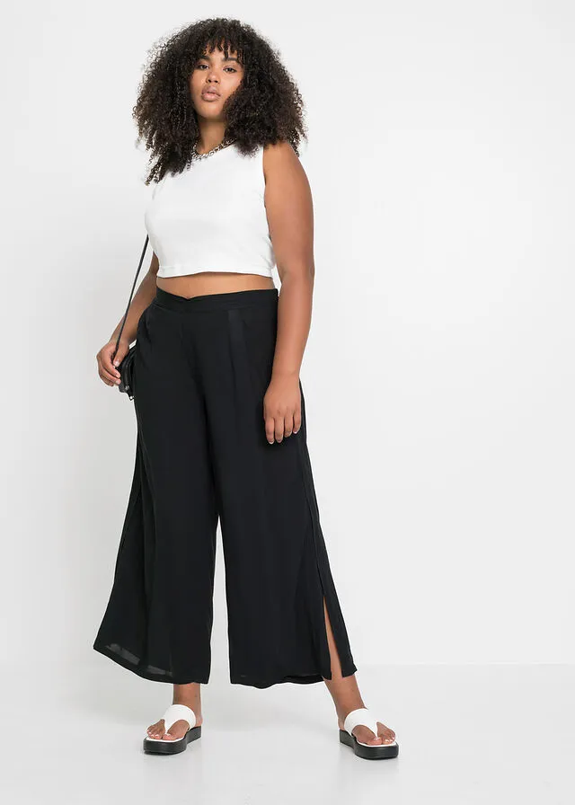 Culotte con abertura Negro