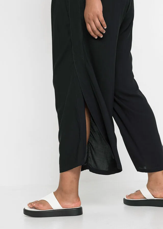 Culotte con abertura Negro