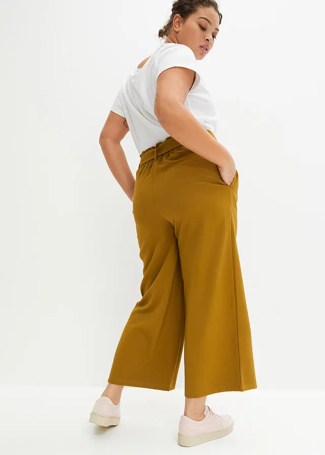 Culotte con cinturón Verde tierra