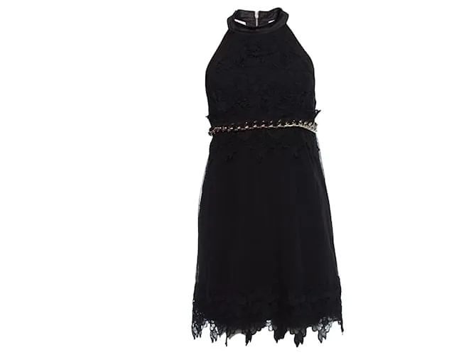 Elisabetta Franchi, Vestido negro de encaje con tul 