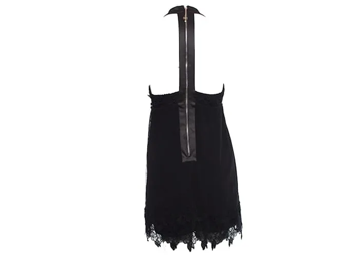 Elisabetta Franchi, Vestido negro de encaje con tul 