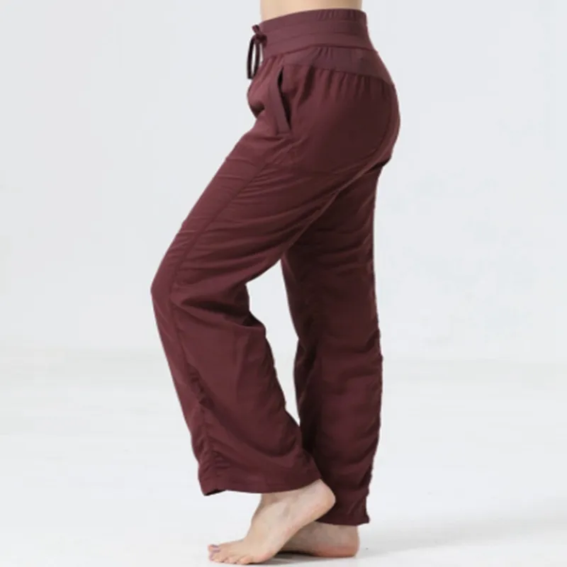 Gimnasio de yoga de deportes femeninos pantalones de longitud completa pantalones de pierna ancha entrenando pantalones de ejerc