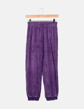 H&M Pantalón morado textura