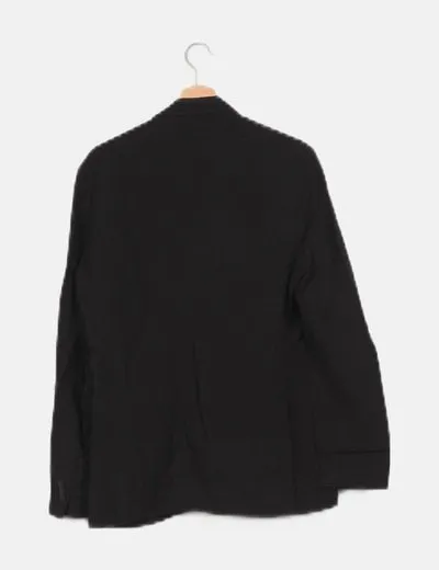 Jack & Jones Blazer negra textura slim