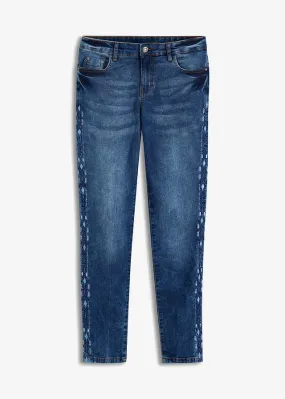 Jeans con bordado Piedra azulada