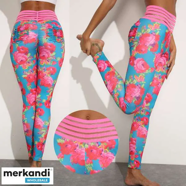 Leggings rosas- Leggings florales, Leggings rosas, Leggings con estampado de flores