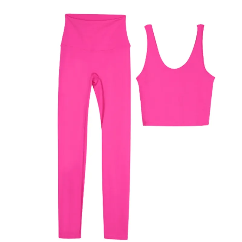 Lycra Fabric de yoga Sports Sports Brazo de amortiguadores Atacos de amortiguadores Pantalones ajustados de cintura ALTA SET APU