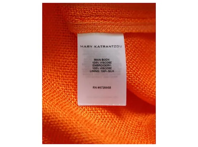 Mary Katrantzou Marietta Minivestido bordado con hombros descubiertos en viscosa naranja 