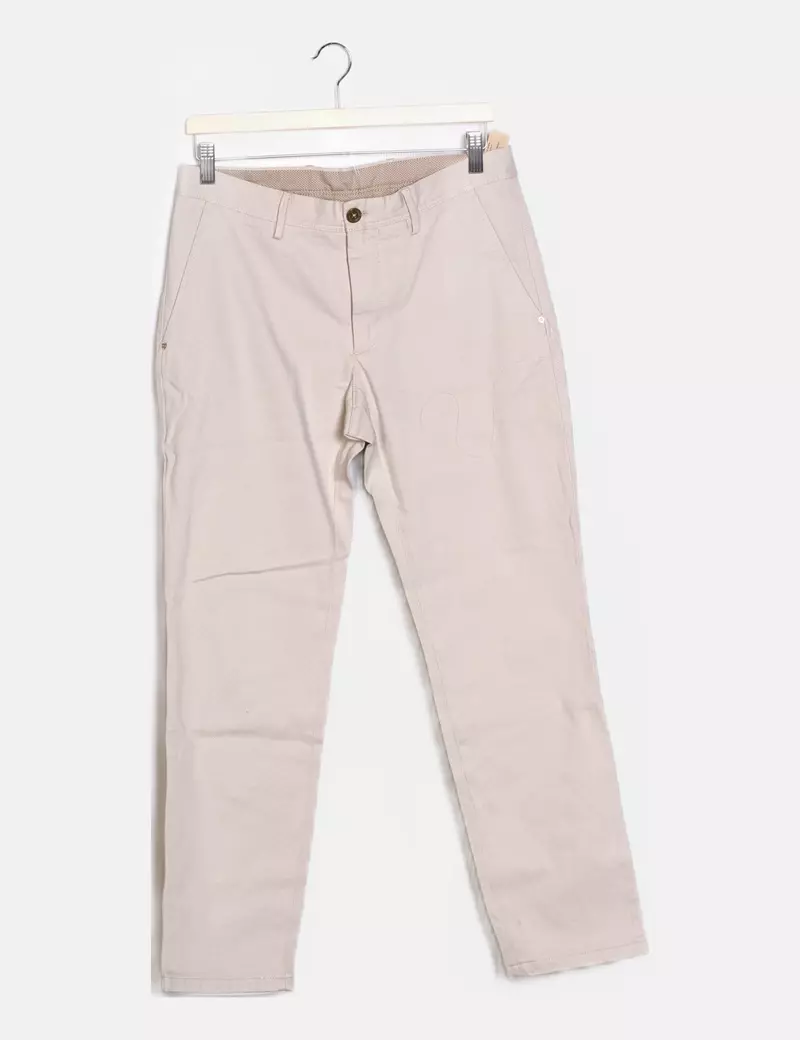 Massimo Dutti Pantalón beige textura