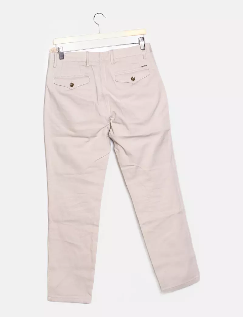 Massimo Dutti Pantalón beige textura