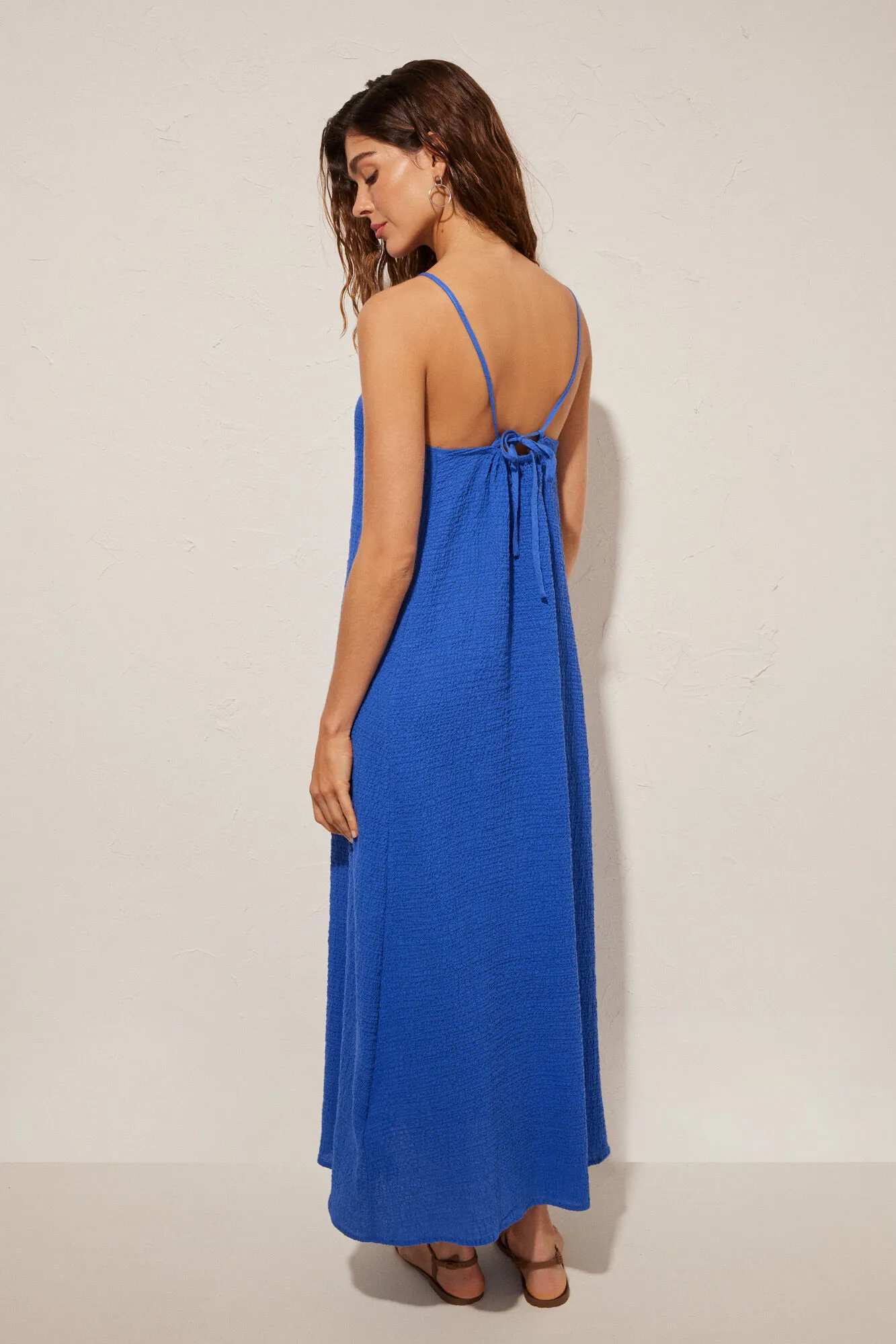 Maxi vestido textura azul