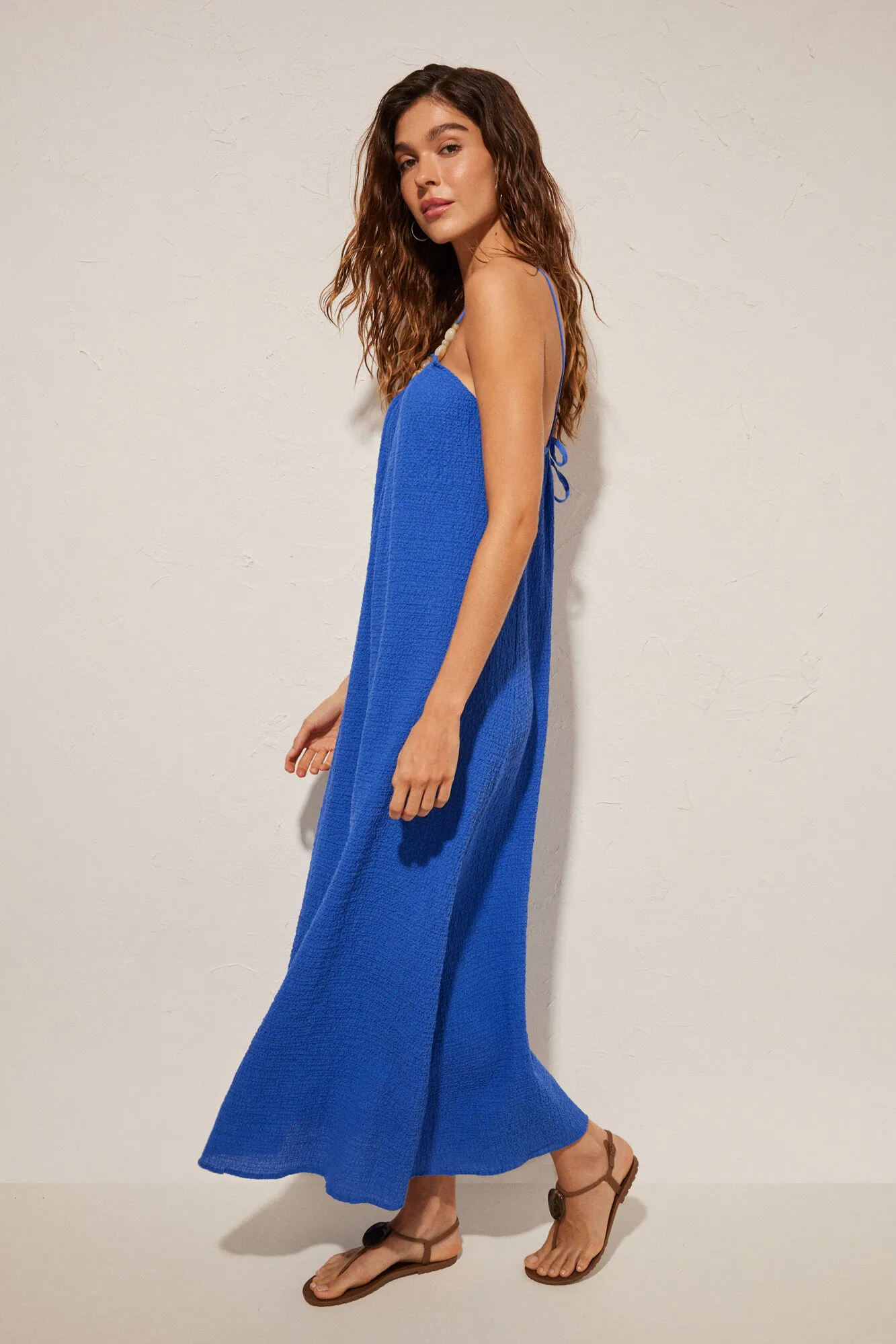 Maxi vestido textura azul