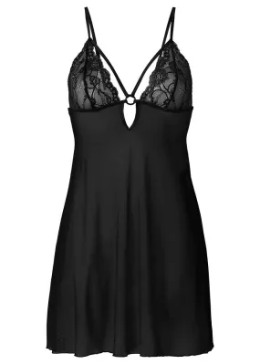 Negligee con copas abiertas Negro