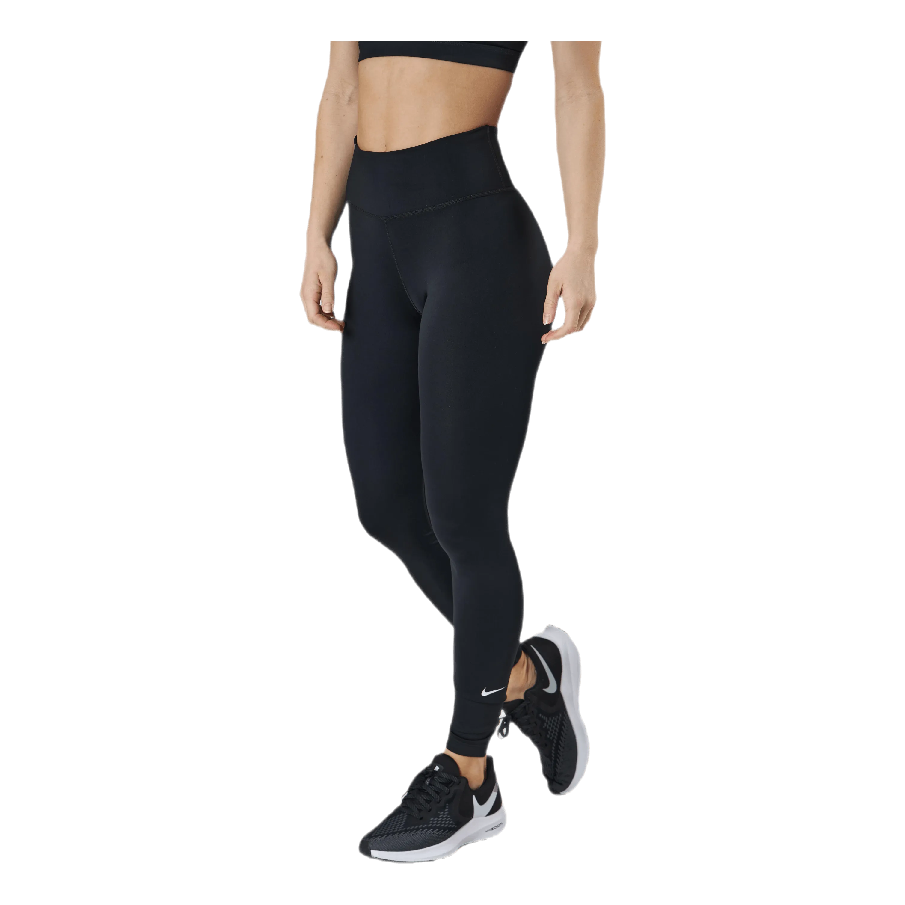 NIKE DRIFIT ONE WOMEN'S MIDRISE LEGGINGS BLACK/WHITE