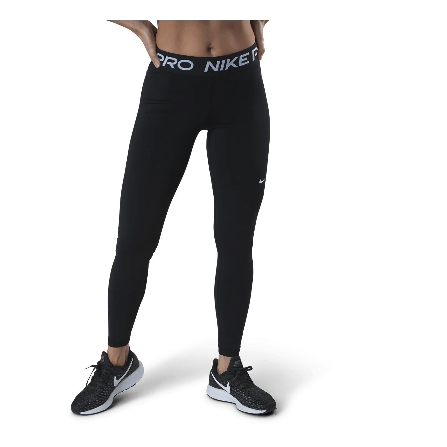 NIKE NIKE PRO WOMEN'S MIDRISE MESHPANELED LEGGINGS BLACK/WHITE