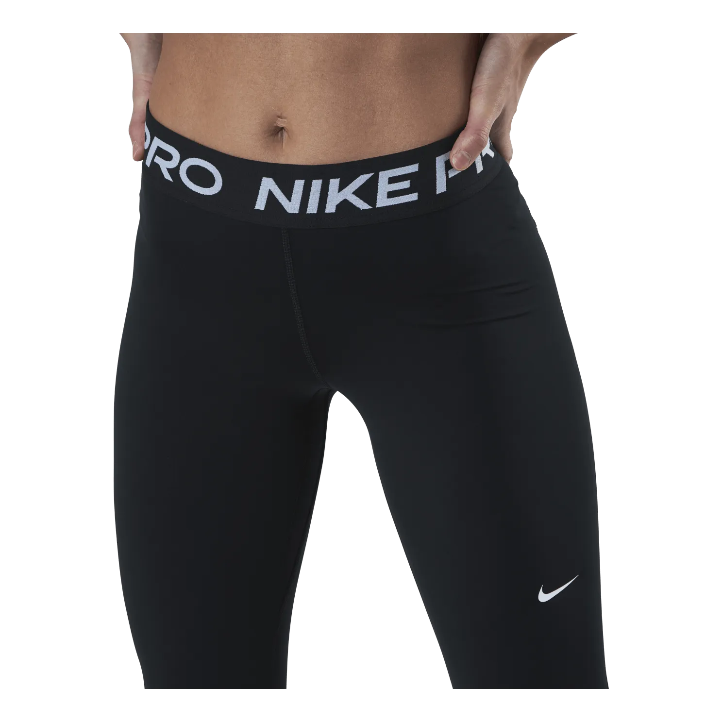 NIKE NIKE PRO WOMEN'S MIDRISE MESHPANELED LEGGINGS BLACK/WHITE