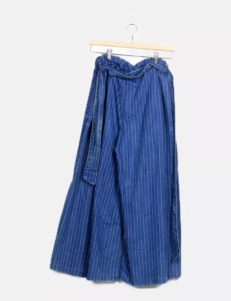 NoName Pantalón azul estampado