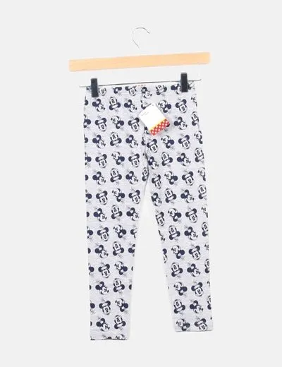 NoName Pantalón gris estampado