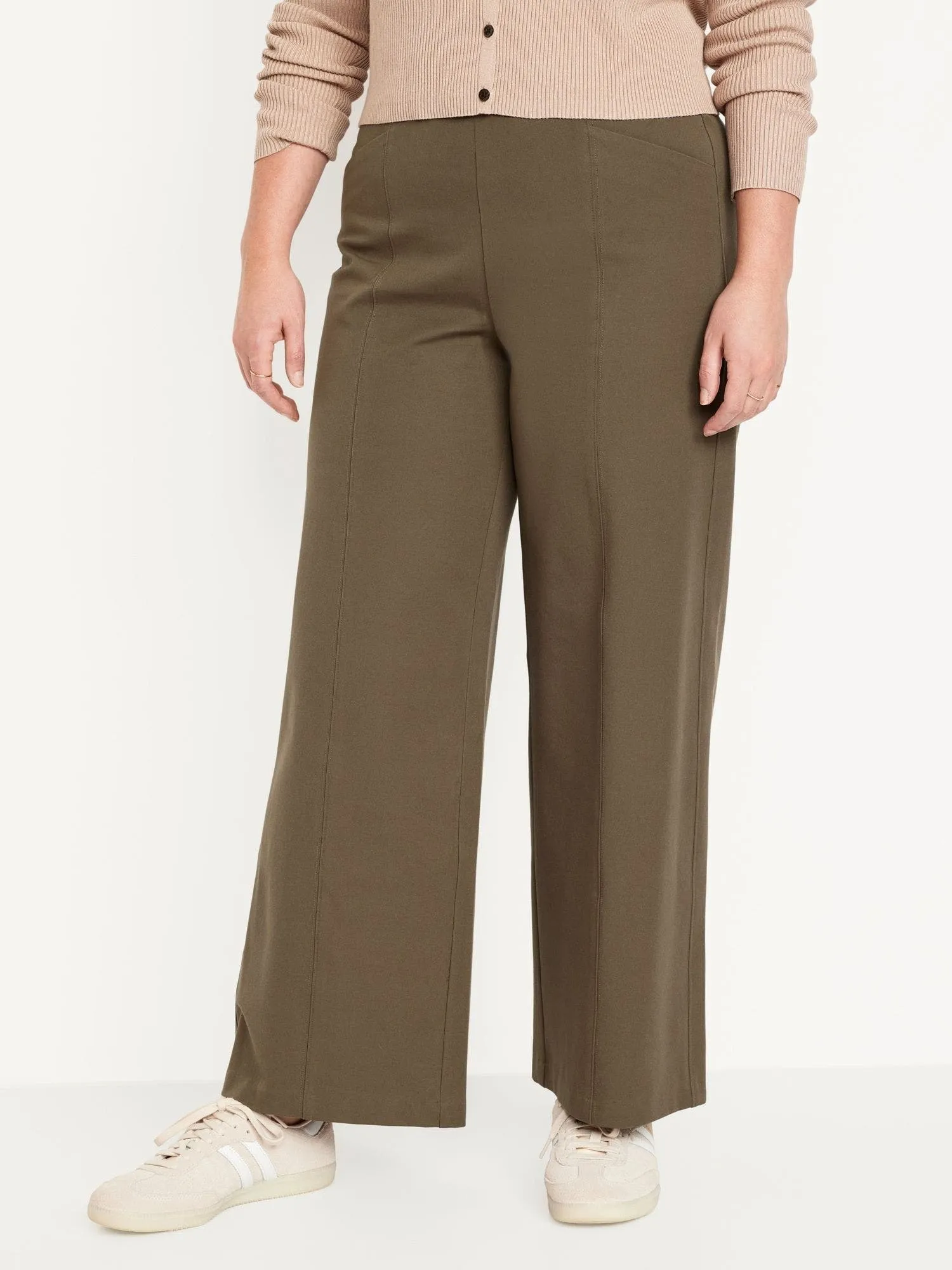 OLD NAVY Pantalón Wide-Leg Tiro Alto Pixie Old Navy Mujer