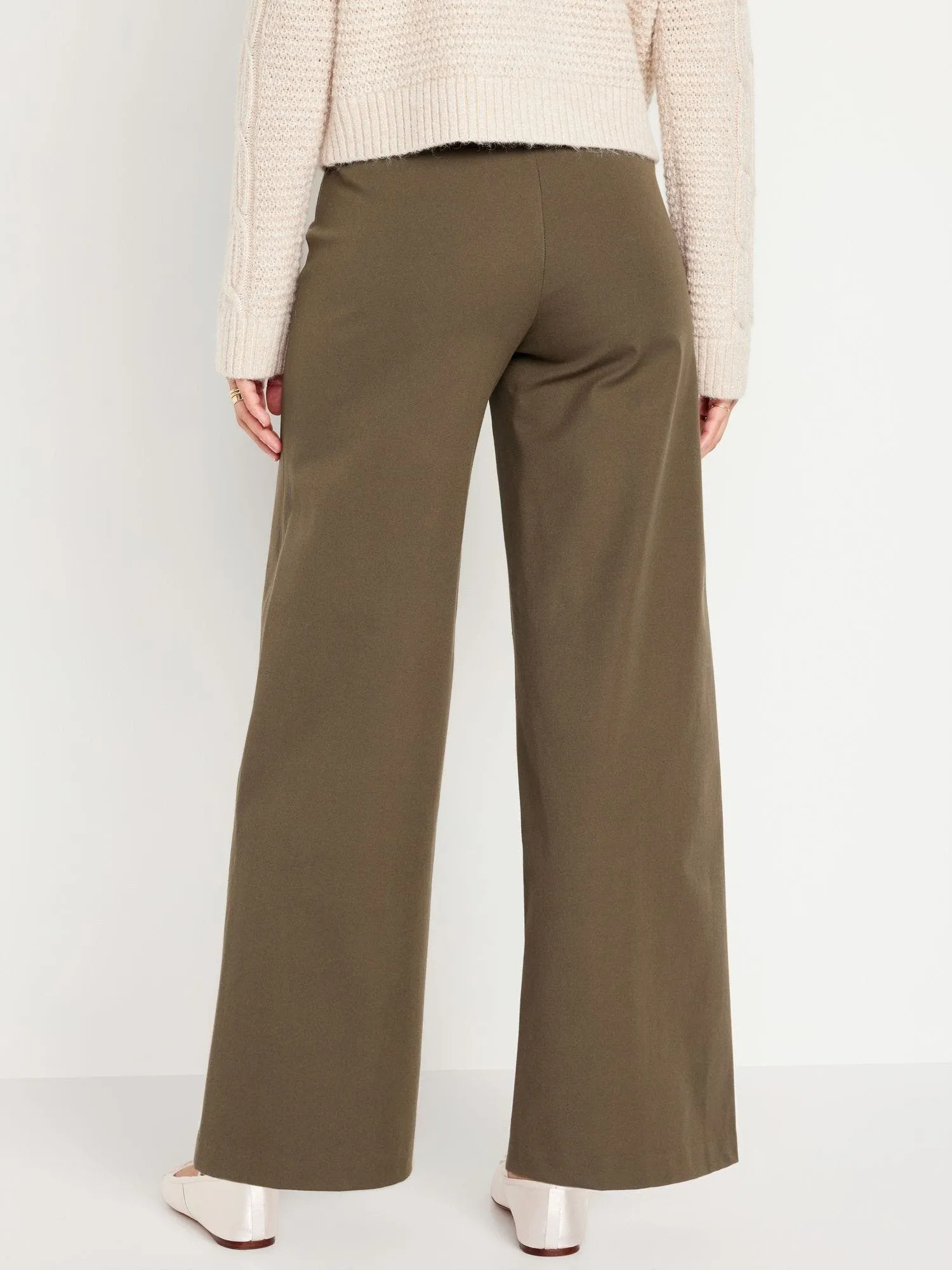 OLD NAVY Pantalón Wide-Leg Tiro Alto Pixie Old Navy Mujer