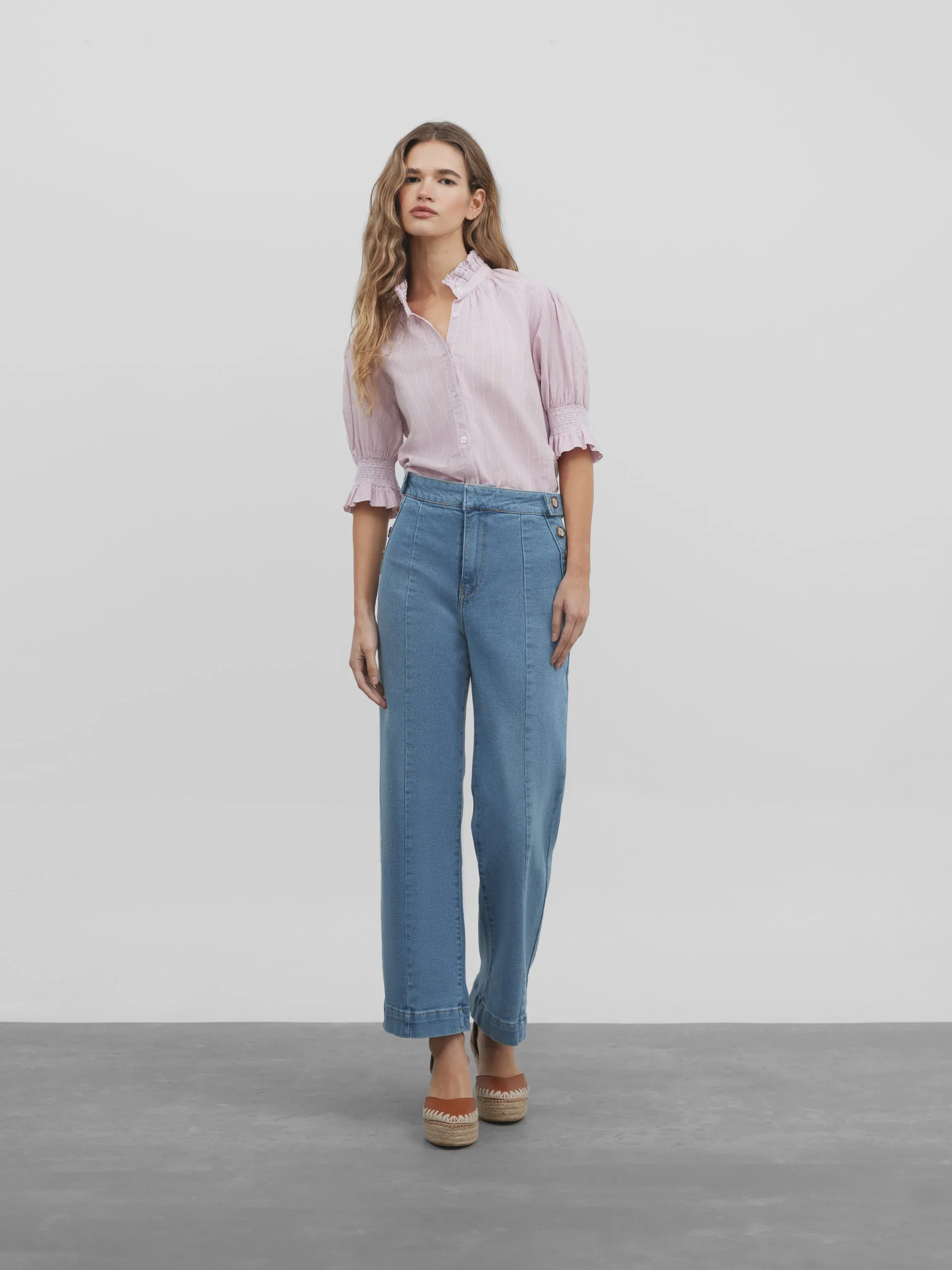 Pantalon denim marinero azul claro