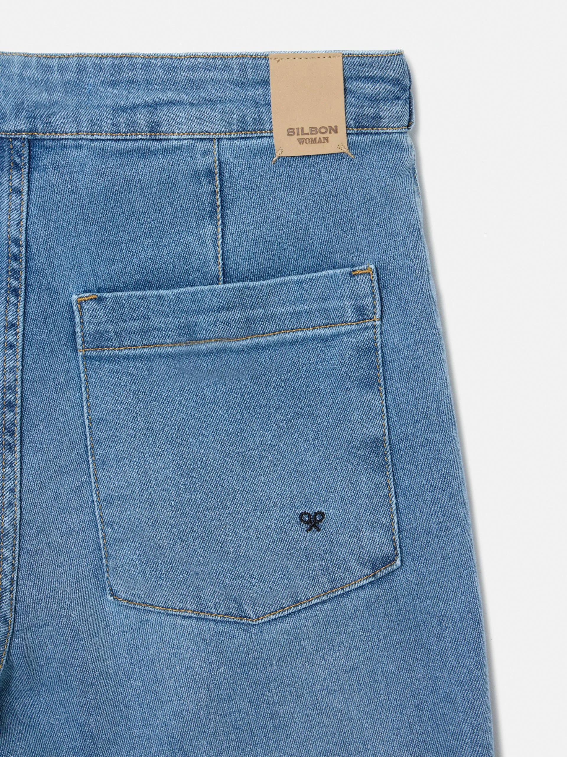 Pantalon denim marinero azul claro