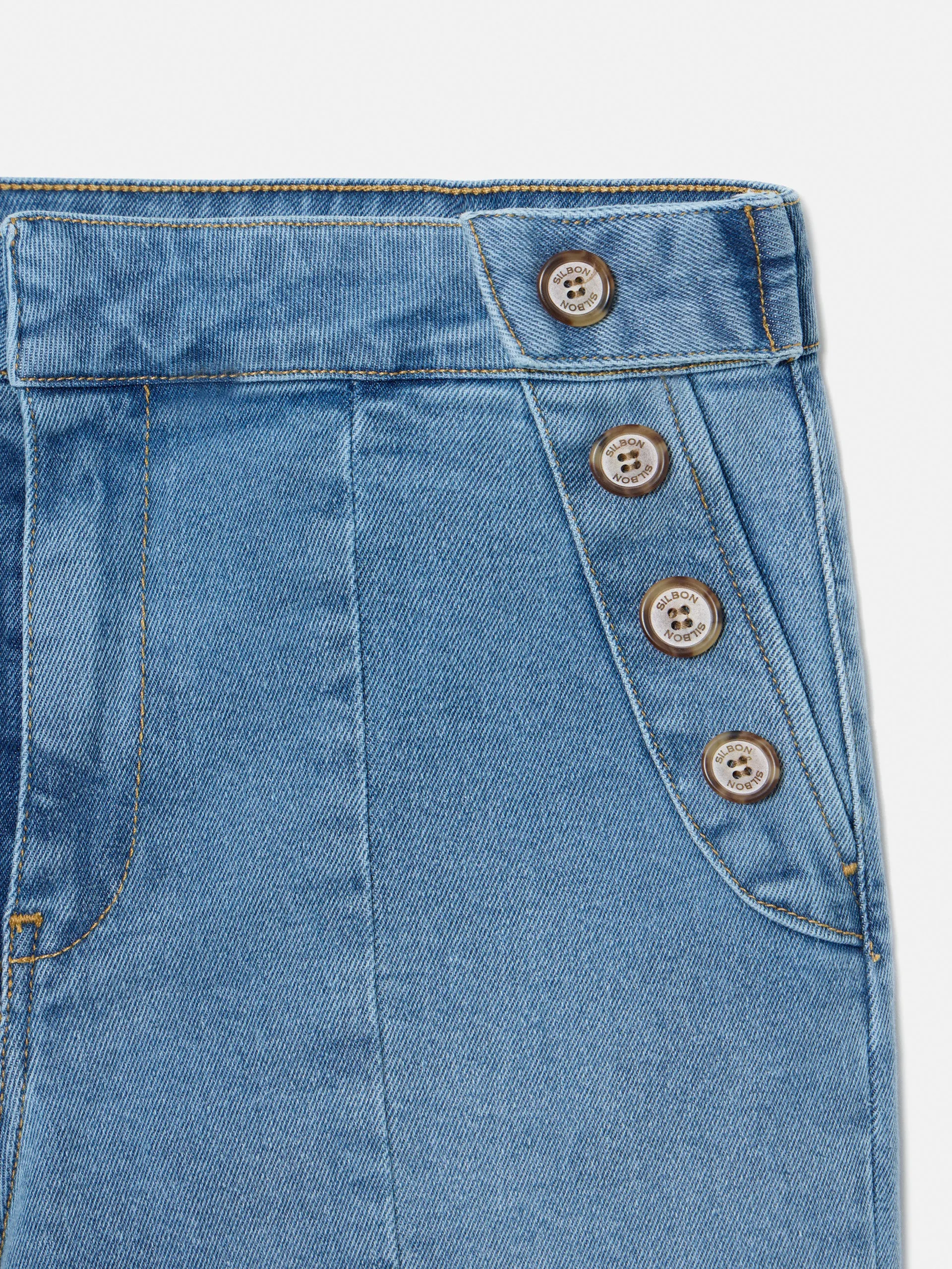 Pantalon denim marinero azul claro