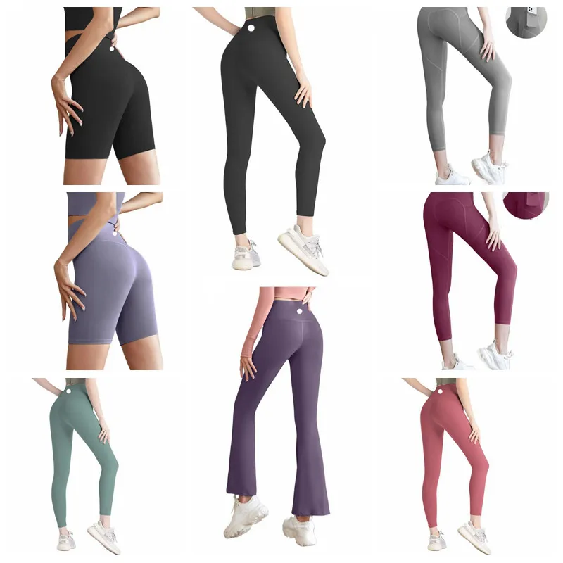 Pantalones de yoga Alinear Leggings Mujeres pantalones cortos de pantalones recortados