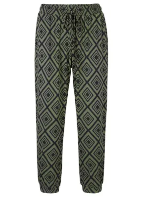 Pantalón 3/4 estampado Verde caqui oscuro estampado