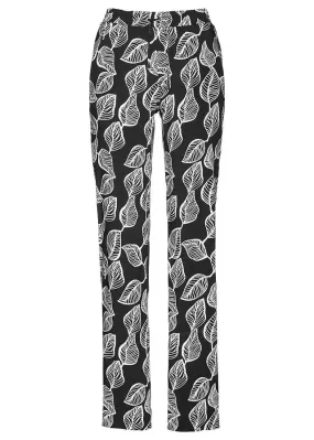 Pantalón con cintura elástica Negro-blanco estampado