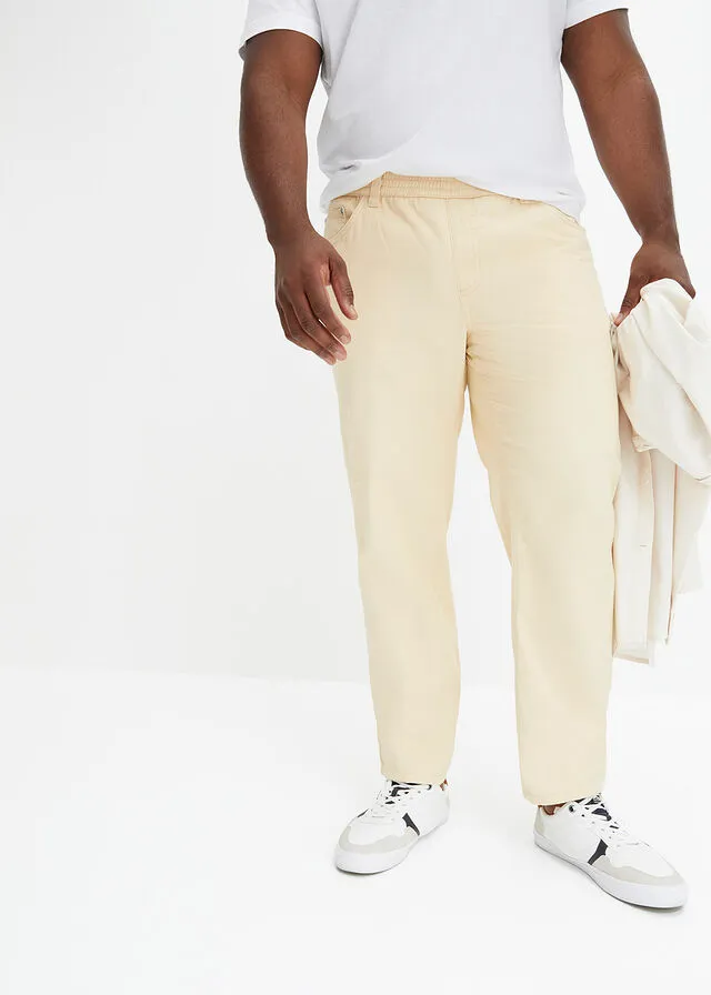 Pantalón con cinturilla elástica Beige