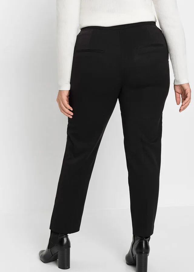 Pantalón con inserto de satén Negro