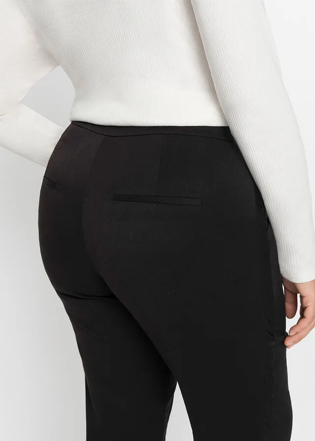 Pantalón con inserto de satén Negro