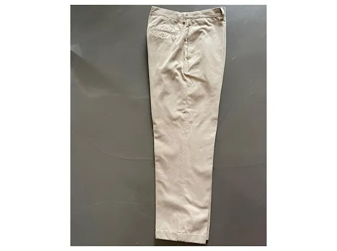 Pantalón de sarga de algodón Beige Brunello Cucinelli T. 54 ESO 