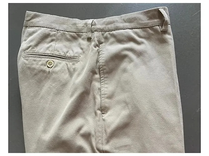 Pantalón de sarga de algodón Beige Brunello Cucinelli T. 54 ESO 