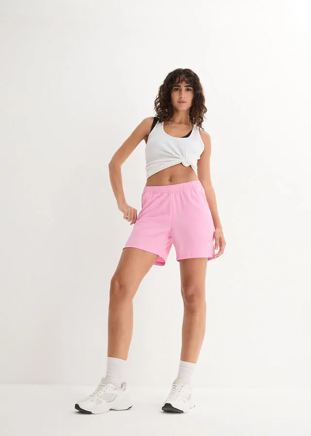 Pantalón deportivo de secado rápido con bolsillos con cremallera, hasta el tobillo Rosa