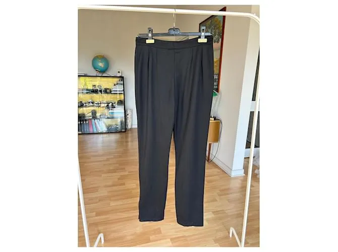 Pantalón recto negro vintage de Hermès 