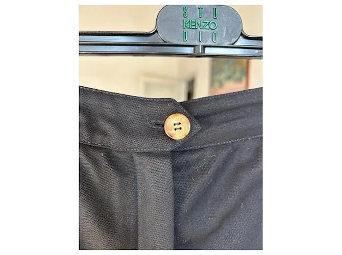 Pantalón recto negro vintage de Hermès 