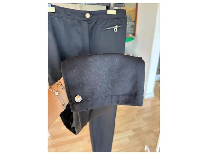 Pantalón recto negro vintage de Hermès 