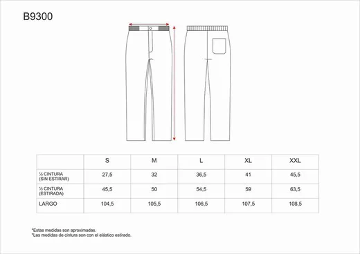 Pantalón sanitario con cintura elástica Amarillo