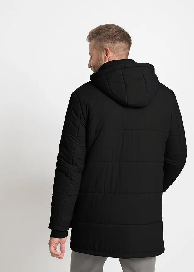 Parka con capucha desmontable Negro