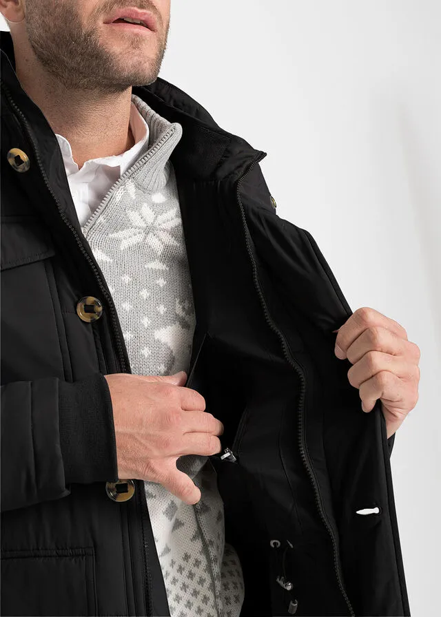 Parka con capucha desmontable Negro