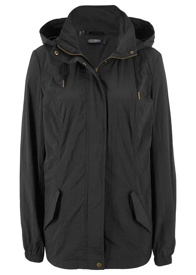 Parka ligera con capucha Negro