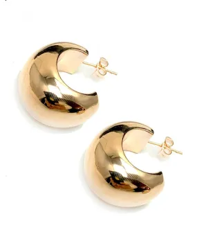 PENDIENTES DE ARO ANCHO CHAPADOS DE ORO ROSA BRILLO CRIOLLA 22mm