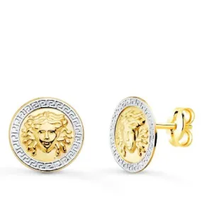 Pendientes oro medusa bicolor